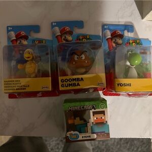 Nintendo Super Mario Action Figures - Green, Brown, Yellow